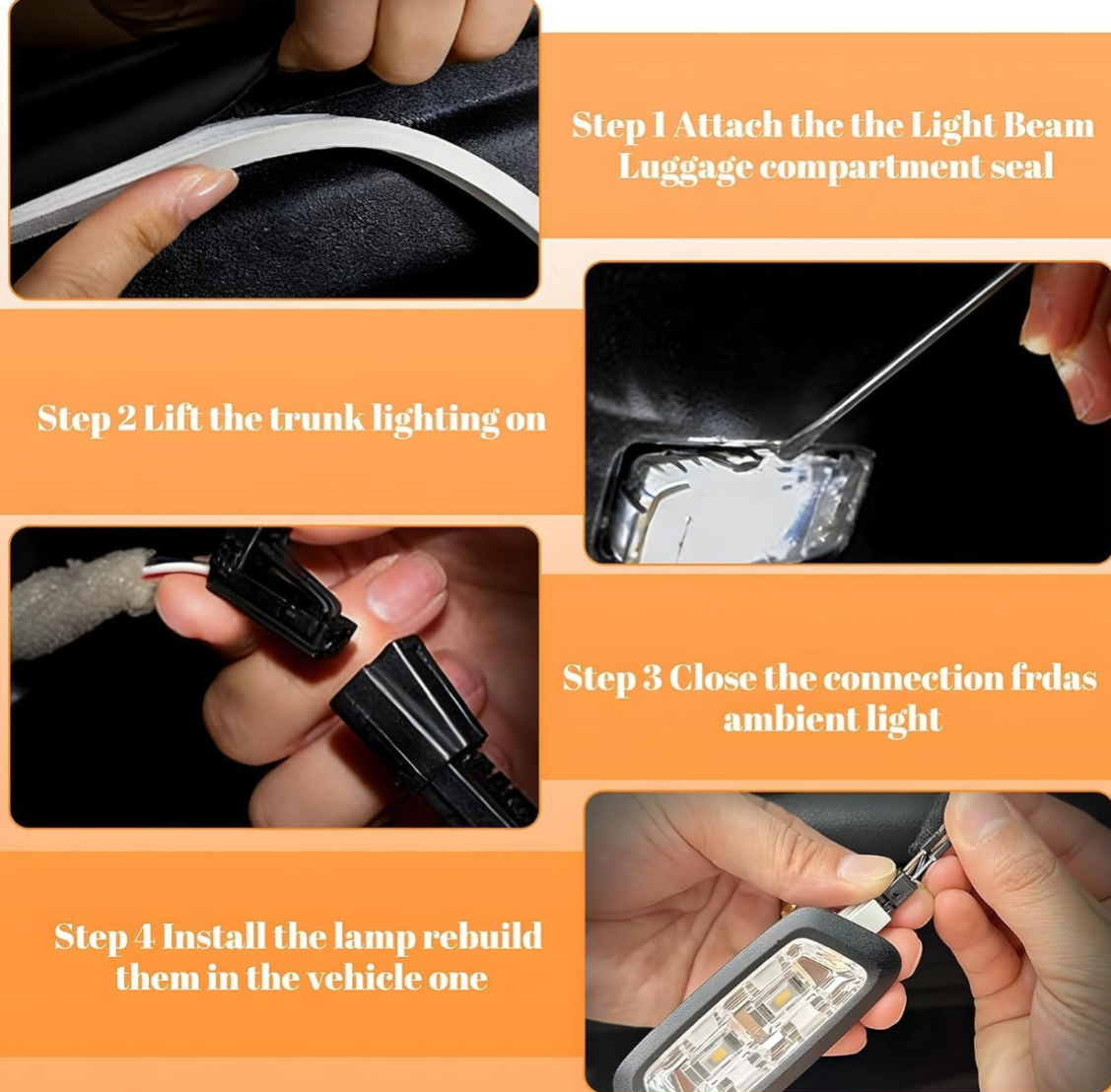 Trunklyy LED 4m - Kompletny zestaw do zamontowania w bagażniku